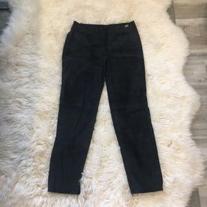 Chanel 03P Dark Navy Calfskin Suede pants lined 38